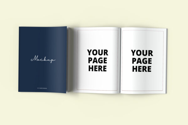 7.44 X 9.69 Book Cover and Pages Mockup