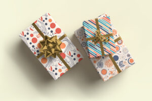 Wrapped Gifts Paper Mockup