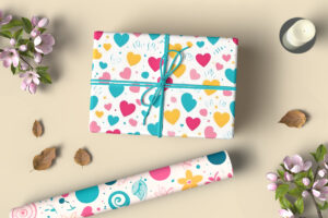 Girly Gift Wrapping Paper Mockup