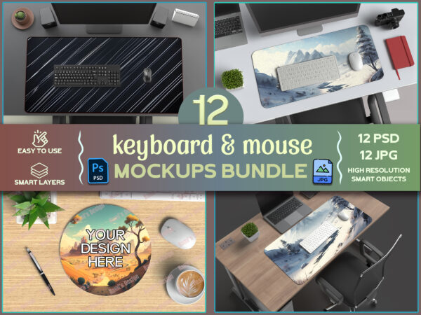 mouse pad mockup bundle