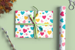 Editable Gift Wrapping Paper Mockup PSD