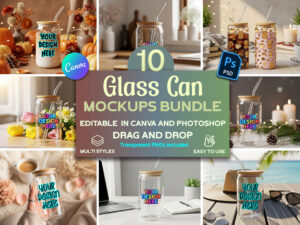 Glass can mockup Bundle
